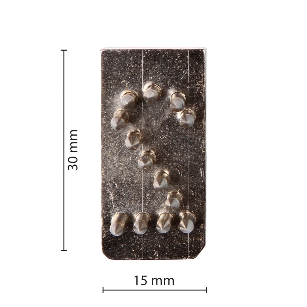 Cijfer 2 (20 mm) tatoeëerhamer, 30 mm plaat - Cijfers en letters voor ...